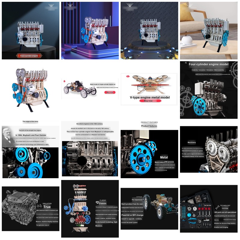 Model Kit Engine - Kit Modello di Motore a Quattro